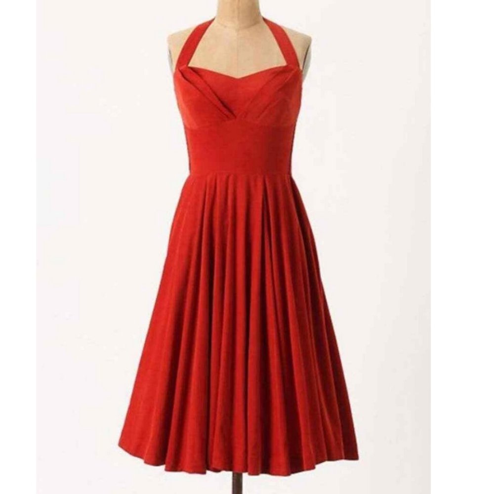 Anthropologie Red Dress Size 12